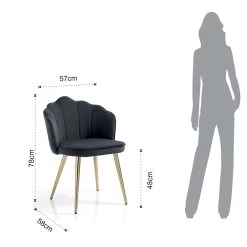 Silla De Comedor En Tela Y Metal Acabado Dorado 4 Piezas - Refinada -Tienda De Decoración sedia sala da pranzo in tessuto e metallo finitura oro 4 pezzi raffinata 10