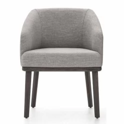 Silla De Comedor En Tela Y Cuero Con Base De Madera Made In Italy - Maliva