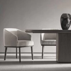 Silla De Comedor En Tela Y Cuero Con Base De Madera Made In Italy - Maliva -Tienda De Decoración sedia sala da pranzo in tessuto e pelle con base in legno made in italy maliva 4