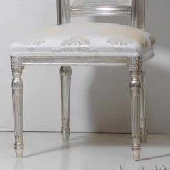 Clásica Silla De Madera Con Patas De Hoja De Plata Miel -Tienda De Decoración sedia stile classico in legno con gambe foglia argento miel 2