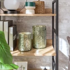 SET 2 PORTAVELAS ELEA VIDRIO -Tienda De Decoración set 2 portavelas elea verde 2mod 2