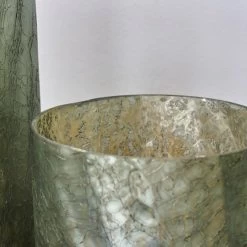 SET 2 PORTAVELAS ELEA VIDRIO -Tienda De Decoración set 2 portavelas elea verde 2mod 7