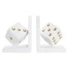 SET 2 SUJETALIBROS ADALET BLANCO 15CM -Tienda De Decoración set 2 sujetalibros adalet blanco 15cm