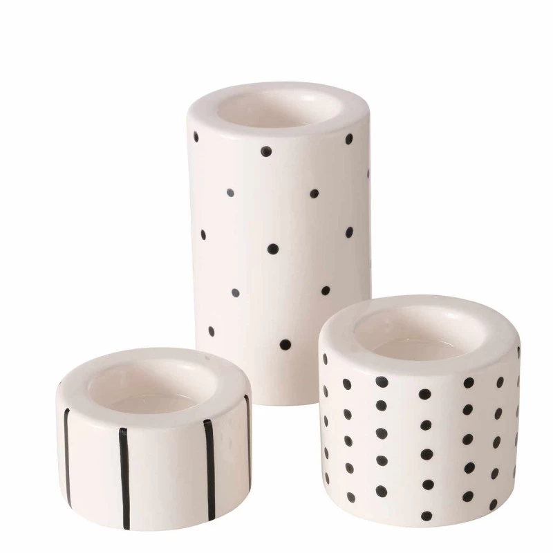 SET 3 PORTAVELAS BALIRA CERÁMICA 3 SET 3 PORTAVELAS BALIRA CERÁMICA