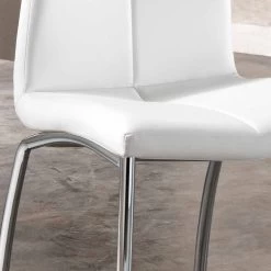 Set 4 Sillas De Diseño De Ecopiel Y Metal Cromado Alba -Tienda De Decoración set 4 sedie design moderno in ecopelle e metallo cromato alba 4