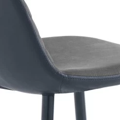 Taburete Alto De Cocina En Microfibra Y Metal Negro Mate 2 Piezas - Jake -Tienda De Decoración sgabello alto da cucina in microfibra e metallo nero opaco 2 pezzi jake 4