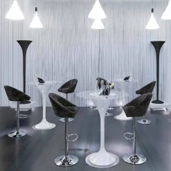 Taburete Alto De Terciopelo Y Acero Con Elevador Regulable Made In Italy - Bilbao -Tienda De Decoración sgabello alto in velluto e acciaio con alzata regolabile made in italy bilbao 4