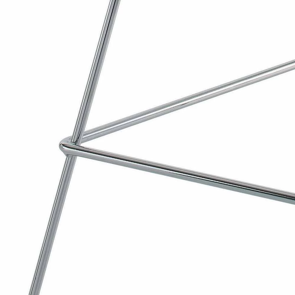 Taburete De Bar Alto De Cuero Con Estructura De Acero Made In Italy - Beniamino 6 Taburete De Bar Alto De Cuero Con Estructura De Acero Made In Italy - Beniamino - Imagen 4