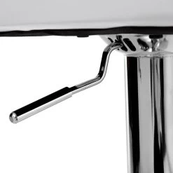 Taburete De Bar En Cuero Sintético Blanco Y Metal Cromado - Sorbillo -Tienda De Decoración sgabello da bar in pelle sintetica bianca e metallo cromato sorbillo 5