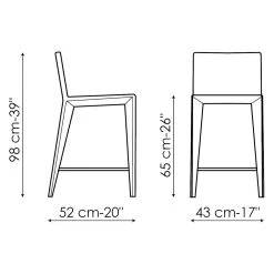 Taburete De Cocina Forrado En Cuero Made In Italy - Bonaldo Filly Too -Tienda De Decoración sgabello da cucina rivestito in cuoio made in italy bonaldo filly too 17