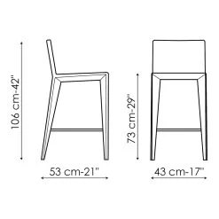 Taburete De Cocina Forrado En Cuero Made In Italy - Bonaldo Filly Too -Tienda De Decoración sgabello da cucina rivestito in cuoio made in italy bonaldo filly too 18
