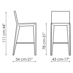Taburete De Cocina Forrado En Cuero Made In Italy - Bonaldo Filly Too -Tienda De Decoración sgabello da cucina rivestito in cuoio made in italy bonaldo filly too 19