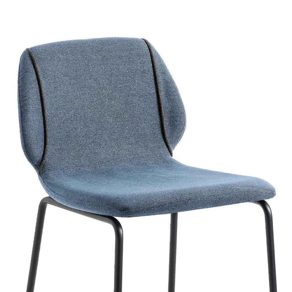 Taburete De Salón Elegante De Diseño Moderno En Tela Con Borde - Scarat 4 Taburete De Salón Elegante De Diseño Moderno En Tela Con Borde - Scarat - Imagen 2