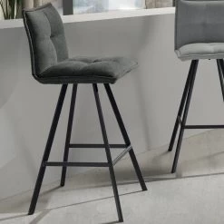 Taburete De Salón En Tela Tapizada Y Metal 2 Piezas – Ortensy -Tienda De Decoración sgabello da soggiorno in tessuto imbottito e metallo 2 pezzi ortensy 3