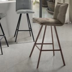 Taburete De Salón En Tela Tapizada Y Metal 2 Piezas – Ortensy -Tienda De Decoración sgabello da soggiorno in tessuto imbottito e metallo 2 pezzi ortensy 4