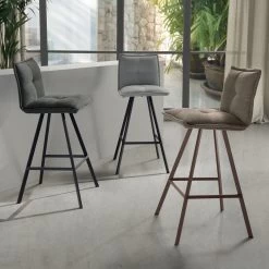 Taburete De Salón En Tela Tapizada Y Metal 2 Piezas – Ortensy -Tienda De Decoración sgabello da soggiorno in tessuto imbottito e metallo 2 pezzi ortensy 7