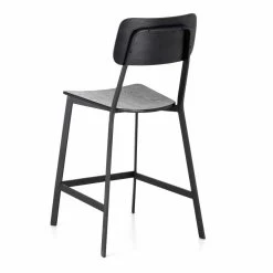 Taburete De Diseño Moderno Elmas H 97 Cm, Fabricado En Madera Y Metal. -Tienda De Decoración sgabello di moderno design in legno e metallo elmas 4