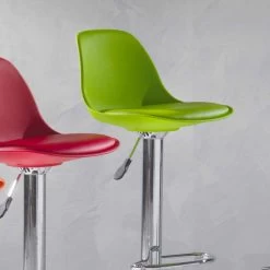 Taburete De Diseño Moderno En Polipropileno Y Elevable - Rosa -Tienda De Decoración sgabello in polipropilene design moderno e alzabile rosa 5