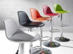 Taburete De Diseño Moderno En Polipropileno Y Elevable - Rosa -Tienda De Decoración sgabello in polipropilene design moderno e alzabile rosa 8