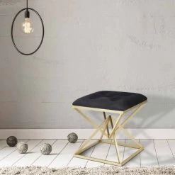 Taburete Cuadrado De Diseño Moderno En Hierro Y Tela - Jelly -Tienda De Decoración sgabello quadrato di design moderno in ferro e tessuto jelly 4