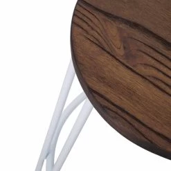 Taburete De Estilo Industrial De Diseño Moderno En Madera Y Hierro, 2 Piezas - Belia -Tienda De Decoración sgabello stile industrial di design moderno in legno e ferro 2 pezzi belia 3