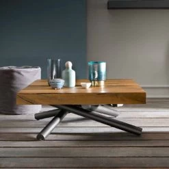 Mesa De Centro Transformadora De Diseño En Madera Made In Italy - Vincenzo
