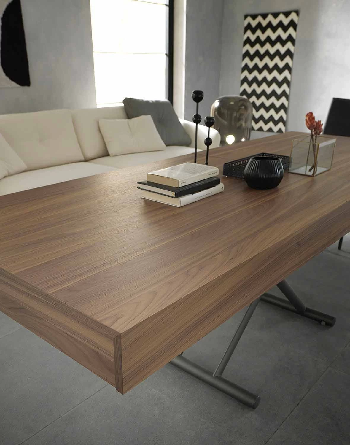 Mesa De Centro Moderna Transformadora En Madera Y Metal Made In Italy - Fabio 10 Mesa De Centro Moderna Transformadora En Madera Y Metal Made In Italy - Fabio - Imagen 8