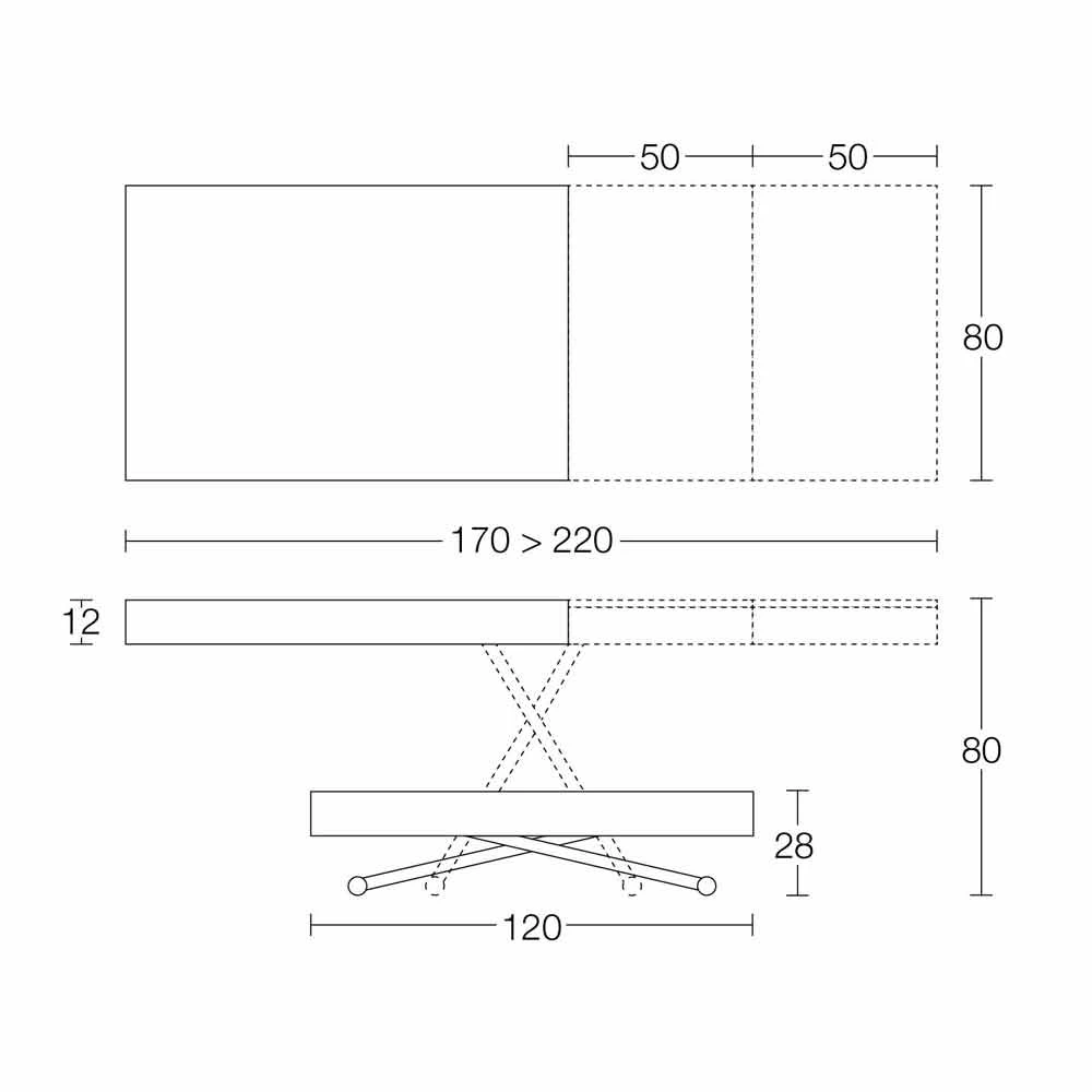 Mesa De Centro Moderna Transformadora En Madera Y Metal Made In Italy - Fabio 11 Mesa De Centro Moderna Transformadora En Madera Y Metal Made In Italy - Fabio - Imagen 9