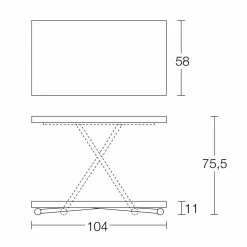 Mesa De Centro Convertible En Mesa De Cocina, Diseño Made In Italy - Genio -Tienda De Decoración tavolino da caffe trasformabile in tavolo da cucina design made in italy genio 15