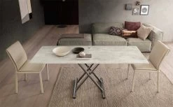 Mesa De Centro Moderna Transformadora En Madera Y Metal Made In Italy - Gabri -Tienda De Decoración tavolino da caffe trasformabile moderno in legno e metallo made in italy gabri 15