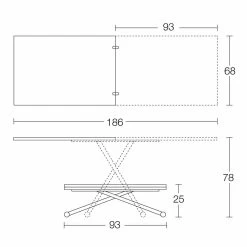 Mesa De Centro Moderna Transformadora En Madera Y Metal Made In Italy - Gabri -Tienda De Decoración tavolino da caffe trasformabile moderno in legno e metallo made in italy gabri 16