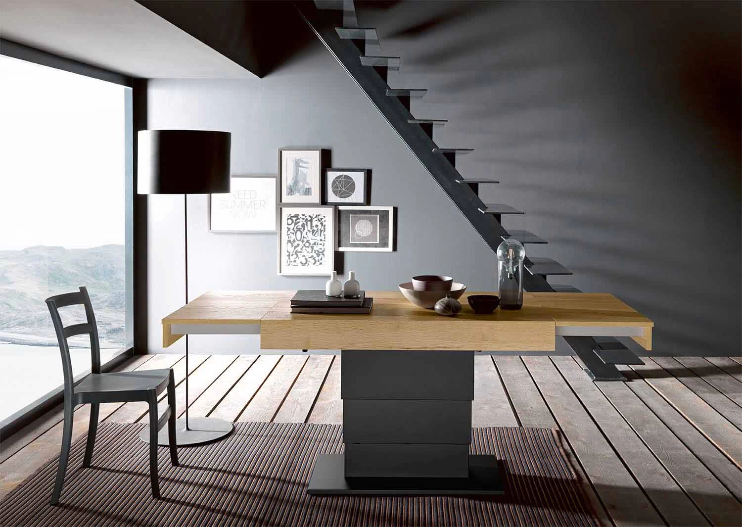 Mesa Transformer En Madera Y Acero Made In Italy - Demetro 7 Mesa Transformer En Madera Y Acero Made In Italy - Demetro - Imagen 5