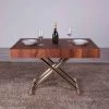 Mesa De Centro Transformadora En Madera Y Metal Made In Italy - Patroclo -Tienda De Decoración tavolino da salotto trasformabile in legno e metallo made in italy patroclo 35