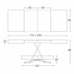 Mesa De Centro Transformadora En Madera Y Metal Made In Italy - Patroclo -Tienda De Decoración tavolino da salotto trasformabile in legno e metallo made in italy patroclo 42