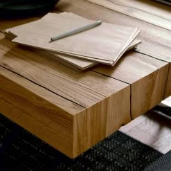 Mesa De Centro Transformadora En Madera Maciza Made In Italy - Trabucco -Tienda De Decoración tavolino da salotto trasformabile in legno massiccio made in italy trabucco 11