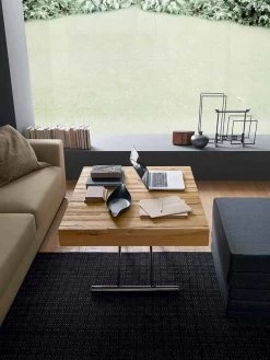 Mesa De Centro Transformadora En Madera Maciza Made In Italy - Trabucco -Tienda De Decoración tavolino da salotto trasformabile in legno massiccio made in italy trabucco 12