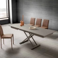 Mesa De Centro Transformable Para Salón En Fenix Y Metal Made In Italy - Chiano -Tienda De Decoración tavolino trasformabile da salotto in fenix e metallo made in italy chiano 3