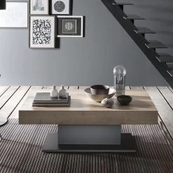 Mesa De Centro Transformable En Mesa De Comedor De Madera Made In Italy - Polar