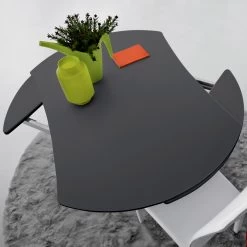 Mesa De Centro Transformable En Mesa De Comedor Redonda De Metal Y Vidrio - Giordana -Tienda De Decoración tavolino trasformabile in tavolo da pranzo tondo metallo e vetro giordana 2