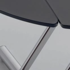 Mesa De Centro Transformable En Mesa De Comedor Redonda De Metal Y Vidrio - Giordana -Tienda De Decoración tavolino trasformabile in tavolo da pranzo tondo metallo e vetro giordana 4