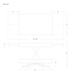 Mesa De Centro Transformable En Metal Y Madera Made In Italy - Polaris 21 Mesa De Centro Transformable En Metal Y Madera Made In Italy - Polaris -Tienda De Decoración tavolino trasformabile in tavolo metallo e legno made in italy polaris 9