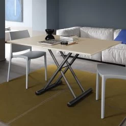 Mesa De Centro Transformable Metal Y Cerámica Mate Made In Italy - Artemide -Tienda De Decoración tavolino trasformabile metallo e ceramica opaca made in italy artemide 3