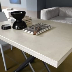 Mesa De Centro Transformable Metal Y Cerámica Mate Made In Italy - Artemide -Tienda De Decoración tavolino trasformabile metallo e ceramica opaca made in italy artemide 4