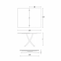 Mesa De Centro Moderna Transformable En Metal Grafito Y Tapa De Madera - Sistocle -Tienda De Decoración tavolino trasformabile moderno metallo grafite e piano in legno sistocle 15