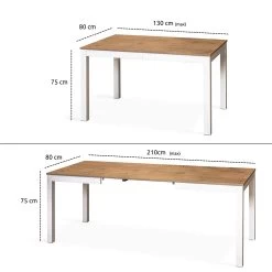 Mesa Extensible Hasta 210 Cm En Melamina Y Madera Maciza Made In Italy - Gustavo -Tienda De Decoración tavolo allungabile a 210 cm in nobilitato e massello made in italy gustavo 10