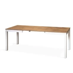 Mesa Extensible Hasta 210 Cm En Melamina Y Madera Maciza Made In Italy - Gustavo -Tienda De Decoración tavolo allungabile a 210 cm in nobilitato e massello made in italy gustavo 3