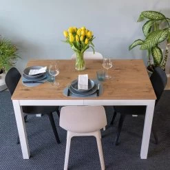 Mesa Extensible Hasta 210 Cm En Melamina Y Madera Maciza Made In Italy - Gustavo -Tienda De Decoración tavolo allungabile a 210 cm in nobilitato e massello made in italy gustavo 6