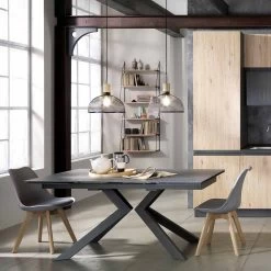 Mesa Extensible De Diseño En Vidrio Y Metal - Piersilvio -Tienda De Decoración tavolo allungabile in vetro e metallo di design piersilvio 4