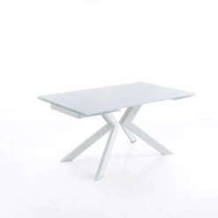 Mesa Extensible De Diseño En Vidrio Y Metal - Piersilvio -Tienda De Decoración tavolo allungabile in vetro e metallo di design piersilvio 6