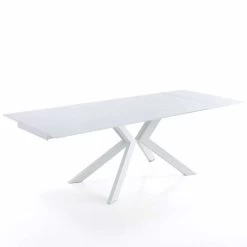 Mesa Extensible De Diseño En Vidrio Y Metal - Piersilvio -Tienda De Decoración tavolo allungabile in vetro e metallo di design piersilvio 7